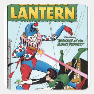 Pegatina Cuadrada Linterna verde contra payaso