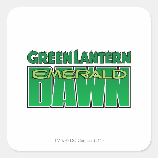 Pegatina Cuadrada Linterna verde - Logo de Emerald Dawn (Anverso)