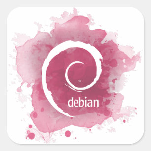 Pegatina Cuadrada Linux Debian