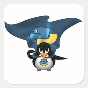 Pegatina Cuadrada Linux Python