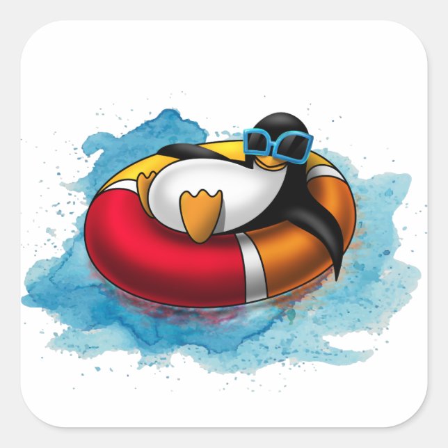 Pegatina Cuadrada Linux Ubuntu (Anverso)