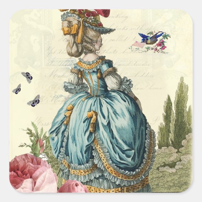 Pegatina Cuadrada l'invitación (cuadrado) (Anverso)