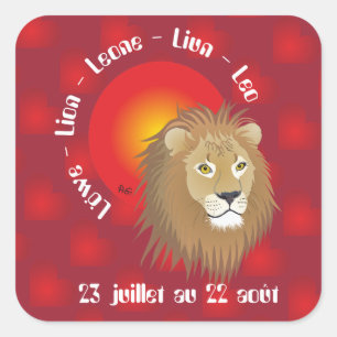 Pegatina Cuadrada Lion 23 juillet 22 Autocollants au