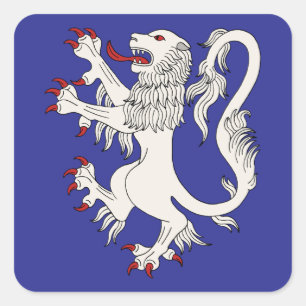 Pegatina Cuadrada Lion Rampant Argent