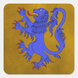 Pegatina Cuadrada Lion Rampant Azure