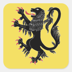 Pegatina Cuadrada Lion Rampant Sable