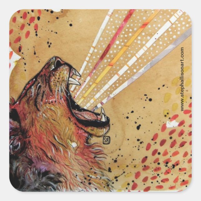 Pegatina Cuadrada LionHart (Anverso)