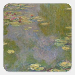 Pegatina Cuadrada Lirios de agua de Claude Monet el  , 1919
