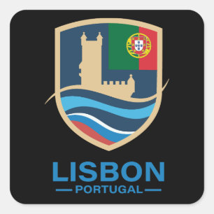Pegatina Cuadrada Lisboa Portugal Europa