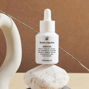 Pegatina Cuadrada Lista de ingredientes con el sitio web Logotipo en