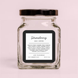 Pegatina Cuadrada Lista de ingredientes de líneas de script de color