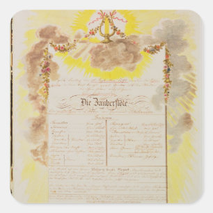 Pegatina Cuadrada Lista de reproducción de "La flauta mágica"