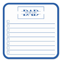 Lista de tareas de Papá Monograma Azul Moderno 3"