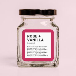 Pegatina Cuadrada Lista moderna de ingredientes de color Minimalista