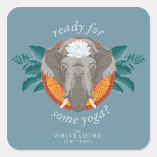 Pegatina Cuadrada ¿Listo para algo de yoga? - El Lotus Blanco