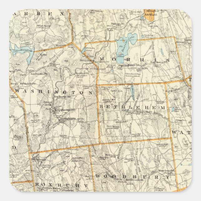 Pegatina Cuadrada Litchfield Co S (Anverso)