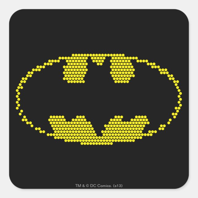 Pegatina Cuadrada Lite-Brite Bat Emblem (Anverso)