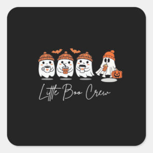 Pegatina Cuadrada Little Boo Crew Diseño Minimalista Limpio