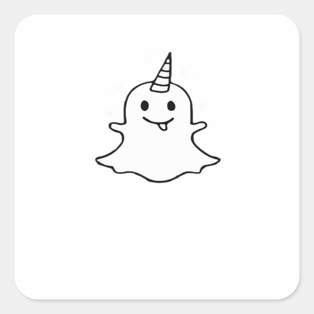 Pegatina Cuadrada Little Boonicorn Trendy Unique (Anverso)