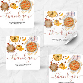 Pegatina Cuadrada Little Cutie Pie Baby Shower