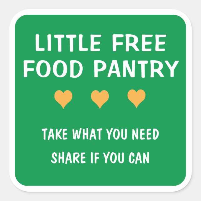 Pegatina Cuadrada Little Free Food Pantry  (Anverso)
