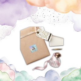 Pegatina Cuadrada Little Gentleman Baby Shower |