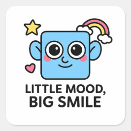 Pegatina Cuadrada Little Mood Big Smile - Cute Smilo sticker sheet.