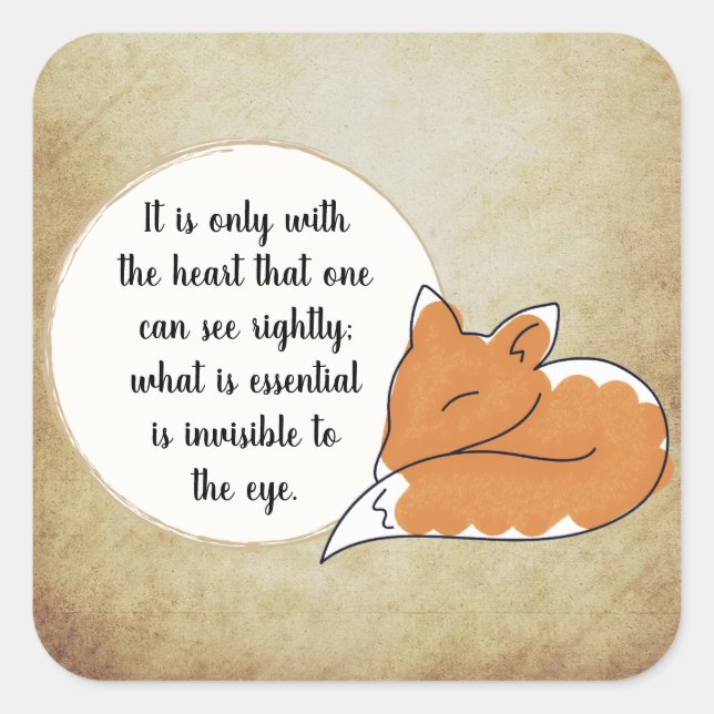 Pegatina Cuadrada Little Prince Zitat (Anverso)