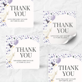 Pegatina Cuadrada Little Silly Goose Baby Shower