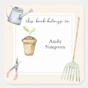 Pegatina Cuadrada Little Sprout Este libro pertenece a