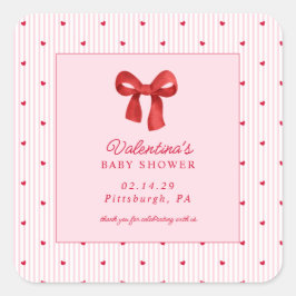 Pegatina Cuadrada Little Sweetheart Valentine CoquettePaper Napkin