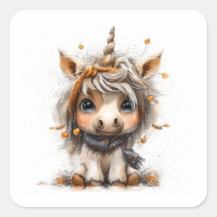 Pegatina Cuadrada Little Unicorn