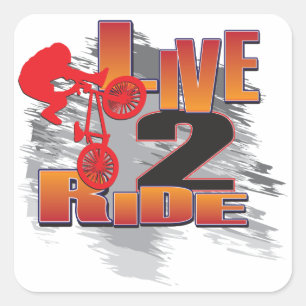 PEGATINA CUADRADA LIVE-2-RIDE-BMX