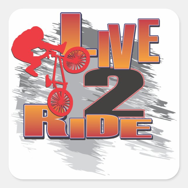 PEGATINA CUADRADA LIVE-2-RIDE-BMX (Anverso)