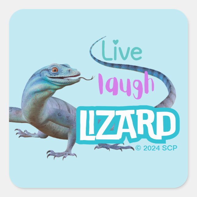 Pegatina Cuadrada Live Laugh Lizard (Anverso)