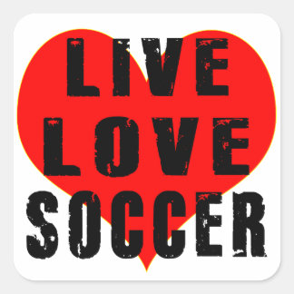 Pegatina Cuadrada Live Love Soccer