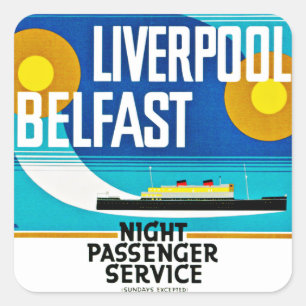 Pegatina Cuadrada Liverpool - Belfast Ferry