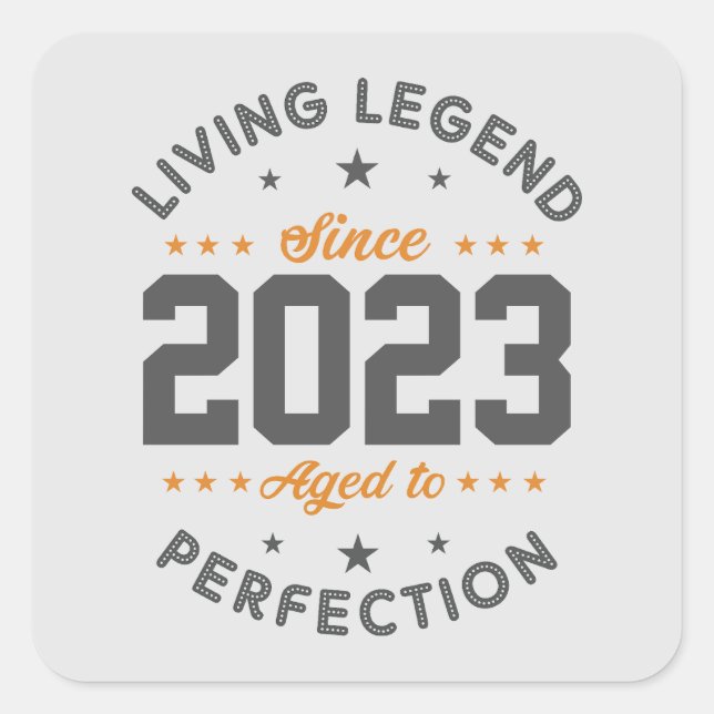 Pegatina Cuadrada Living Legend Classic personalizado (Anverso)