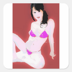 Pegatina Cuadrada LivingDoll1