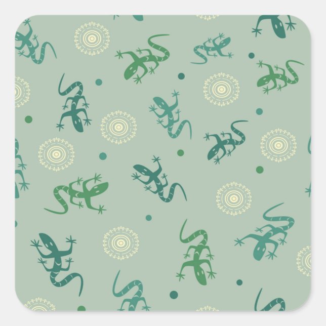 Pegatina Cuadrada Lizard (Anverso)