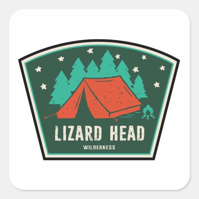 Pegatina Cuadrada Lizard Head Wilderness Colorado Camping (Anverso)
