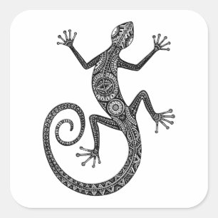 Pegatina Cuadrada Lizard O Salamander Doodle