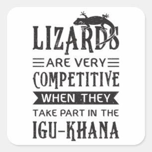 Pegatina Cuadrada Lizard Reptiles Reptile Gecko Animal Dragon Gift