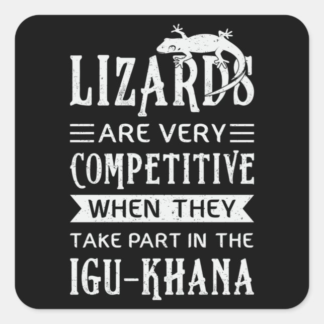 Pegatina Cuadrada Lizard Reptiles Reptile Gecko Animal Grunny Gift (Anverso)