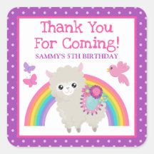 Llama de Primavera Floral y Cumpleaños de Arcoíris