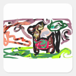 Pegatina Cuadrada Llama Lazy