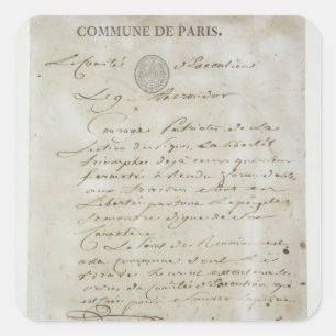 Pegatina Cuadrada Llamada de Maximiliano de Robespierre