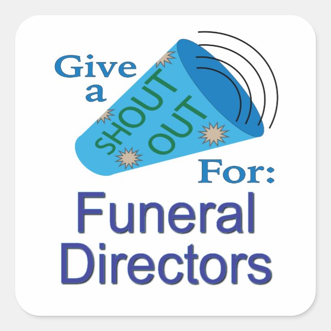 Pegatina Cuadrada Llamada para directores de funerarias (Anverso)