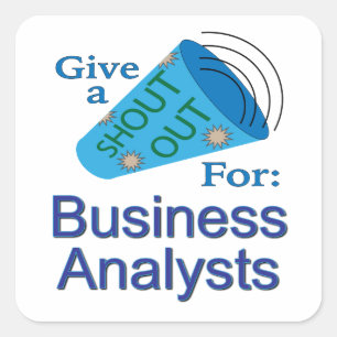 Pegatina Cuadrada Llamado para Analistas de Negocios