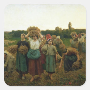 Pegatina Cuadrada Llamando a los Gleaners, 1859